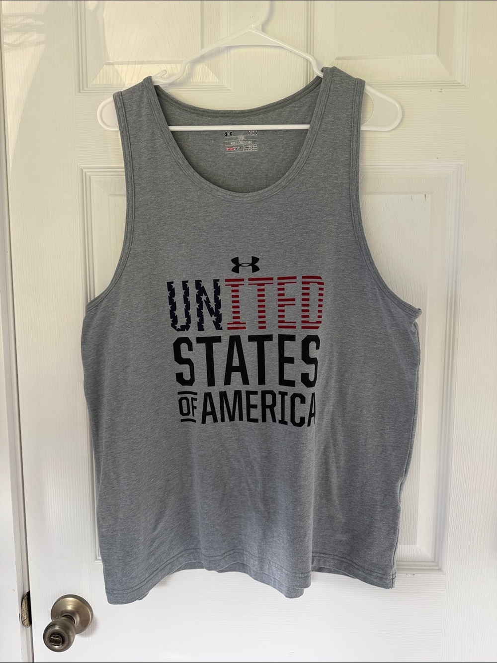 Under Armour Men’s Gray Tank Top with USA Graphic